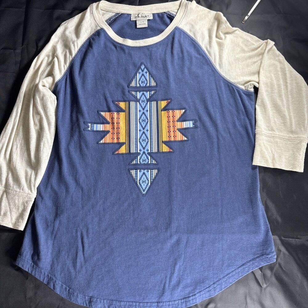 Ariat Aztec Raglan Tee Size Large - Picture 1 of 8